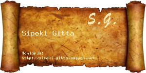 Sipeki Gitta névjegykártya